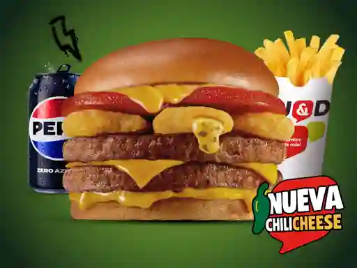 Combo Hamburguesa Chilli Cheese Doble