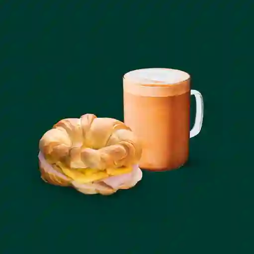 Latte  Croissant Pavo Queso