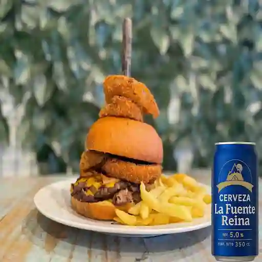 Burger Sin Rodeo  Doble + Cerveza Lata