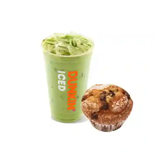 Iced Matcha Latte M + Muffin.