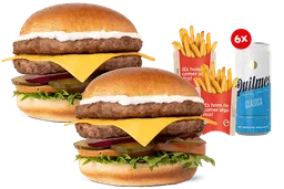 2 Ham Dobles+ 2 Papas Grandes+ 6 Quilmes
