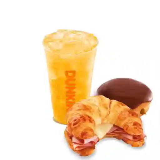 Sparkling Refresher M + Sándwich + Donut.