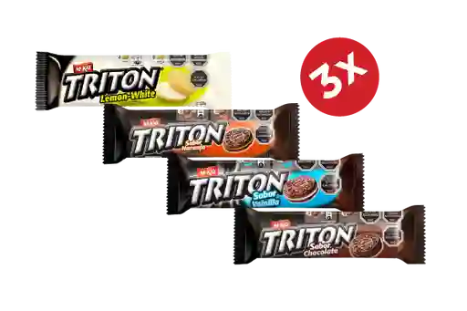 3x Galletas Triton 126g Var.