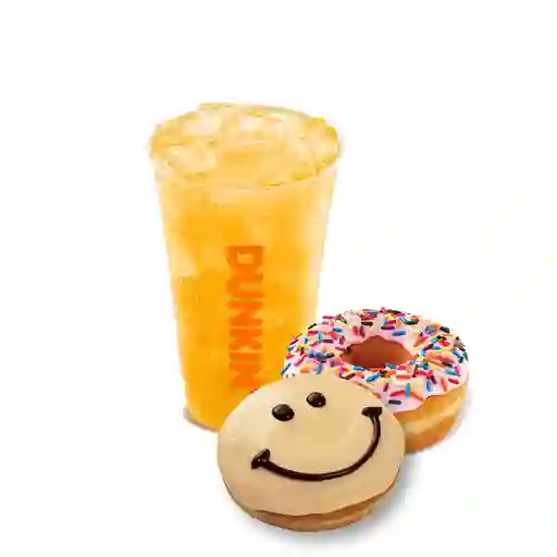 Sparkling Refresher M + 2 Donuts.