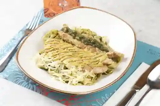 Fetuccini Al Pesto Milanesa De Pc