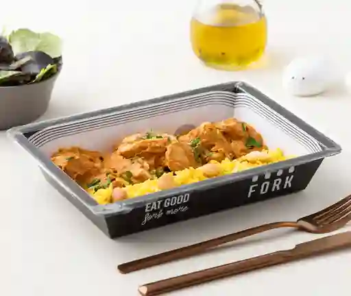 Butter Chicken Con Arroz Al Limón Y Almendras