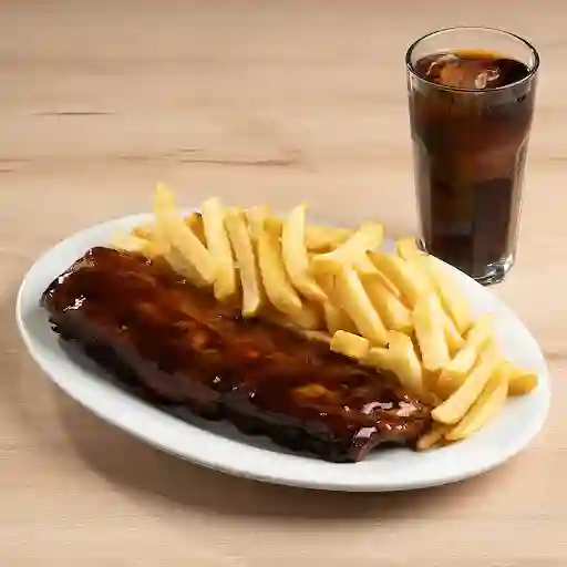 Costillas Bbq + P Fritas C + Bebida
