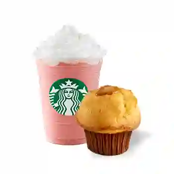 Frutilla Creme Frappuccino Alto + Muffin