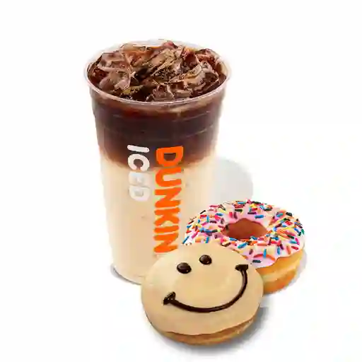 Iced Macchiato L + 2 Donuts