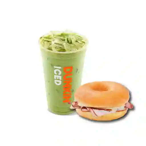 Iced Matcha Latte M + Donwich.