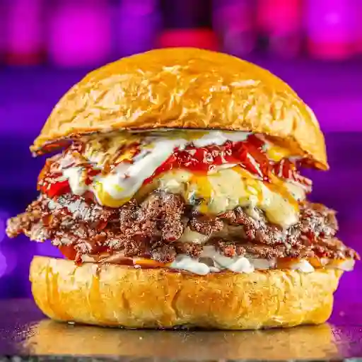 Red & Blue Burger + papas