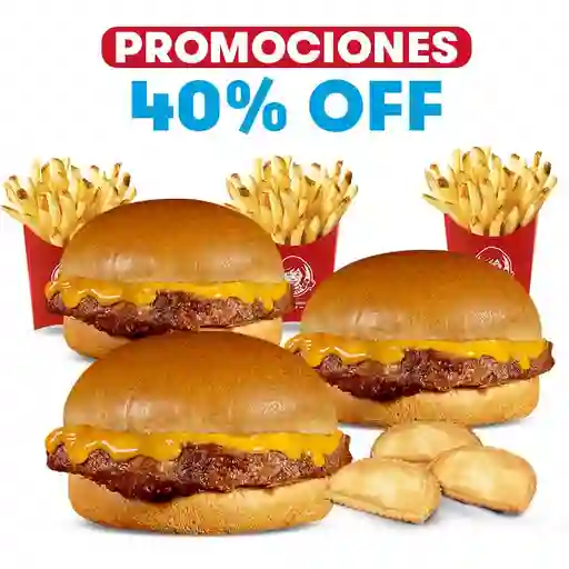Trio Locura Con Cheeseburger 40% Off