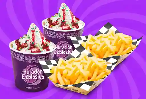 2x Huraclón Explosivo + 2x Papas Fritas 