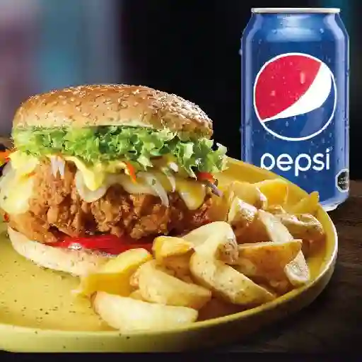Sandwich La Combi. + Lata De Pepsi