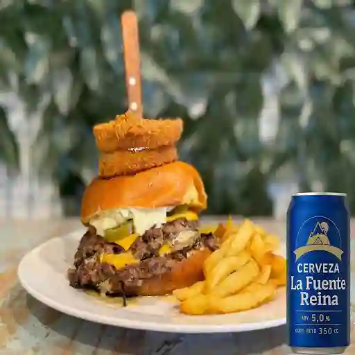 Oklahoma Bluechesse Doble + Cerveza Lata