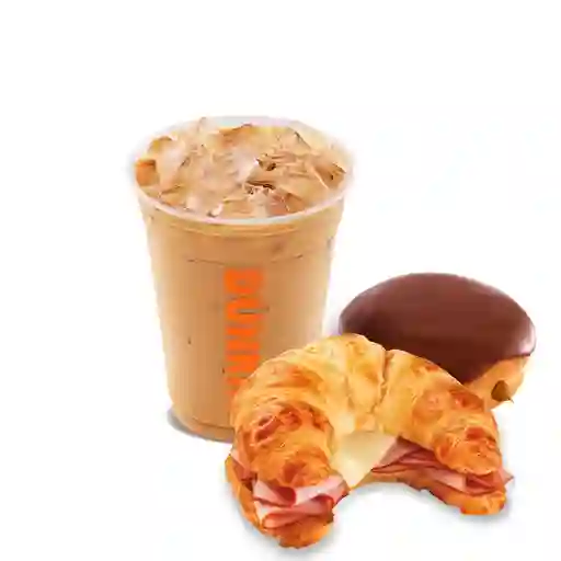 Iced Latte M + Sándwich + Donut.