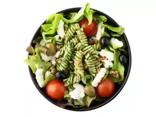 Ensalada Mozzarella Y Pasta Pesto Con Granola Multisemillas