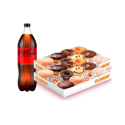 24 Donuts + Bebida 15 Ltrs