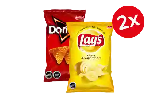 2x Doritos Queso/lays C Amer 200g