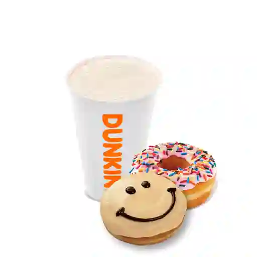 Hot Chocolate Blanco M + 2 Donuts.