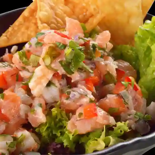 Ceviche Camaron Salmon